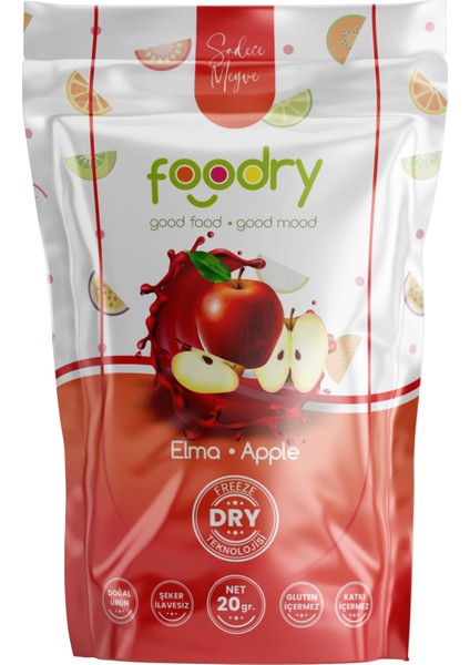 Freeze Dried Elma – Dondurularak Kurutulmuş Elma 20 gr