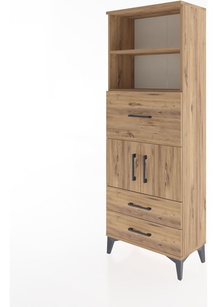 Arges Dolap 3 Raflı 3 Çekmeceli 2 Kapaklı 60X30X163 Çam-Çam modelleri