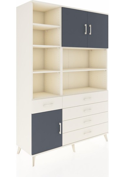 Hyperion Dolap 9 Raflı 5 Çekmeceli 3 Kapaklı 132X44X195 Aytaşı-Antrasit/aytaşı fiyatları