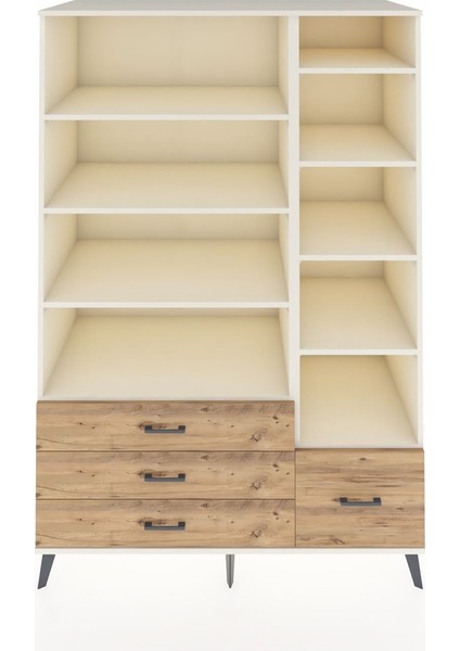 Kronos Dolap 9 Raflı 4 Çekmeceli 132X59X195 Aytaşı-Aytaşı/çam