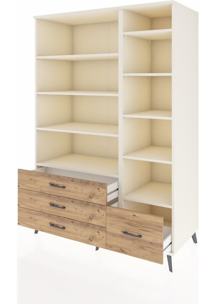 Kronos Dolap 9 Raflı 4 Çekmeceli 132X59X195 Aytaşı-Aytaşı/çam modelleri