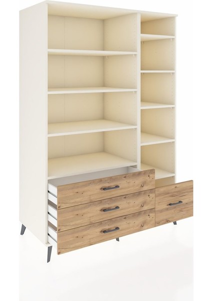 Kronos Dolap 9 Raflı 4 Çekmeceli 132X59X195 Aytaşı-Aytaşı/çam indirimleri