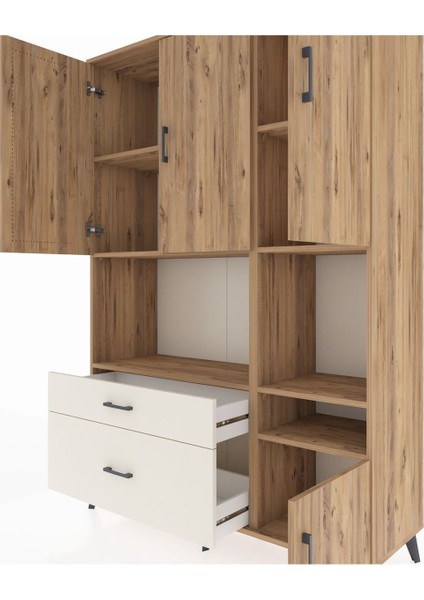 Hyperion Dolap 7 Raflı 2 Çekmeceli 4 Kapaklı 132X44X195 Çam-Çam/aytaşı fırsatları