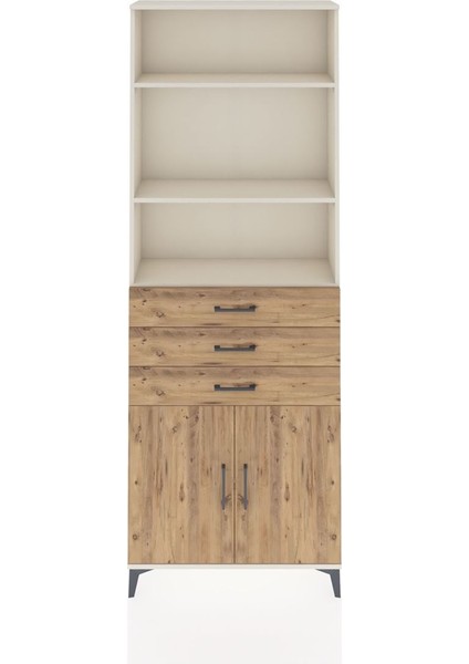 Arges Dolap 4 Raflı 3 Çekmeceli 2 Kapaklı 88X30X243 Aytaşı-Çam