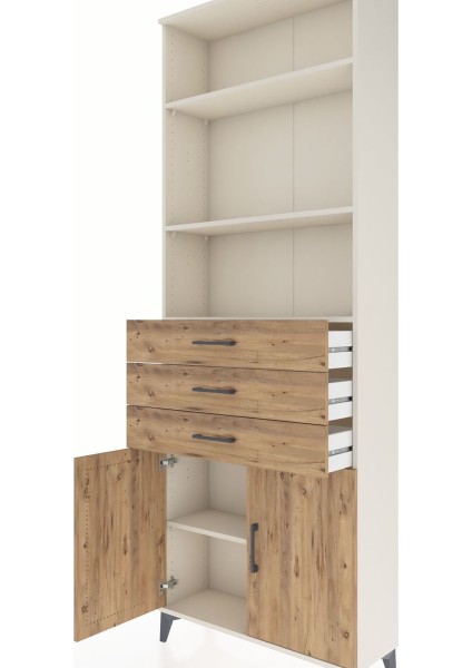 Arges Dolap 4 Raflı 3 Çekmeceli 2 Kapaklı 88X30X243 Aytaşı-Çam indirimleri