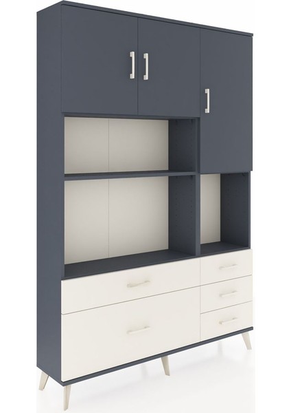 Arges Dolap 8 Raflı 5 Çekmeceli 3 Kapaklı 132X30X195 Antrasit-Antrasit/aytaşı fiyatları