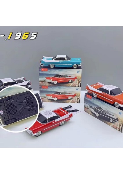 WS-1965 Yeni Dodge 59 Klasik Araba Kablosuz Bluetooth Hoparlör Speaker 10 Watt Fm Radyo Sd Kart USB fiyatları