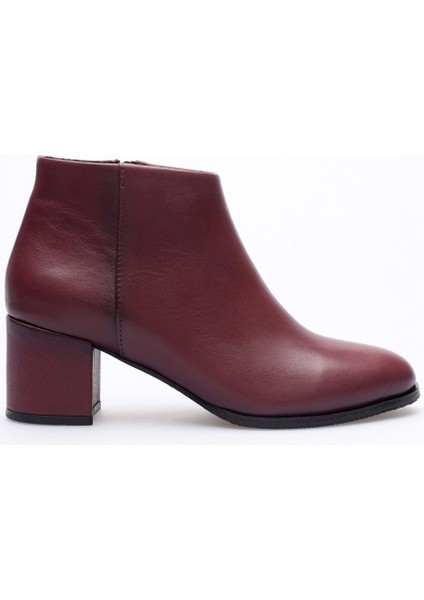 Kadın Hakiki Deri Topuklu Bot - Bordo modelleri