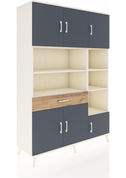 Hyperion Dolap 10 Raflı Tek Çekmeceli 6 Kapaklı 132X44X195 Aytaşı-Antrasit/çam fiyatları