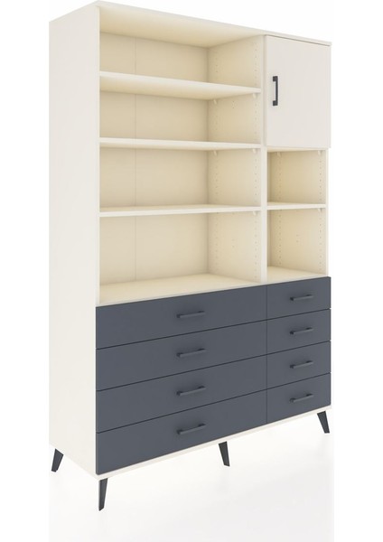 Hyperion Dolap 8 Raflı 8 Çekmeceli Tek Kapaklı 132X44X195 Aytaşı-Aytaşı/antrasit fiyatları