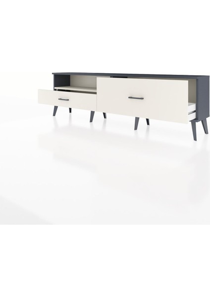 Arges Tv Ünitesi Tek Raflı 2 Çekmeceli 176X30X51 Antrasit-Aytaşı/aytaşı modelleri