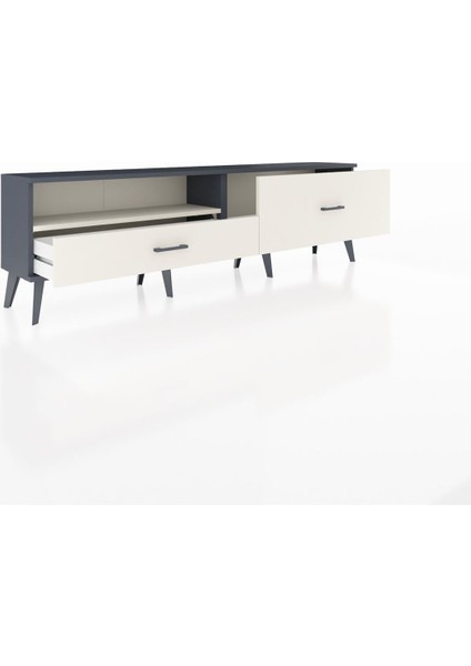 Arges Tv Ünitesi Tek Raflı 2 Çekmeceli 176X30X51 Antrasit-Aytaşı/aytaşı indirimleri