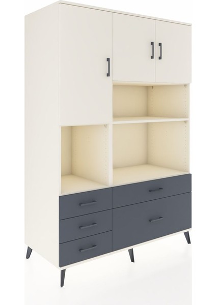 Kronos Dolap 8 Raflı 5 Çekmeceli 3 Kapaklı 132X59X195 Aytaşı-Aytaşı/antrasit fiyatları