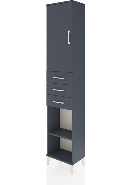 Arges Dolap 4 Raflı 3 Çekmeceli Tek Kapaklı 44X30X221 Antrasit-Antrasit modelleri