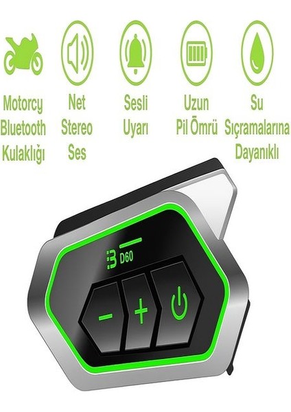 Ipx8 Su Geçirmez Rgb Bt5.3 Motosiklet Kask Kulaklığı – Yüksek Ses & Interkom