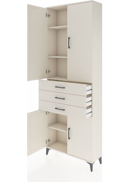 Arges Dolap 4 Raflı 3 Çekmeceli 4 Kapaklı 88X30X243 Aytaşı-Aytaşı fırsatları