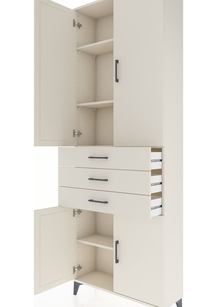 Arges Dolap 4 Raflı 3 Çekmeceli 4 Kapaklı 88X30X243 Aytaşı-Aytaşı indirimleri