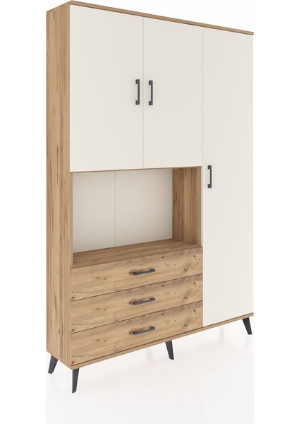 Arges Dolap 7 Raflı 3 Çekmeceli 3 Kapaklı 132X30X195 Çam-Aytaşı/çam fiyatları