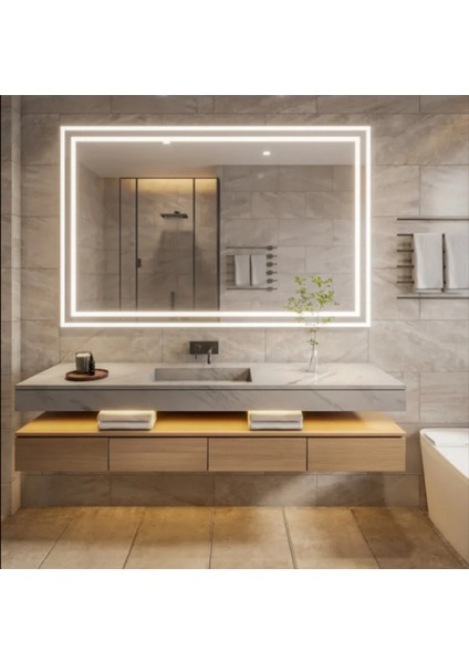 Dekoratif Ledli Banyo Duvar Konsol Aynası Dokunmatik Sensörlü
