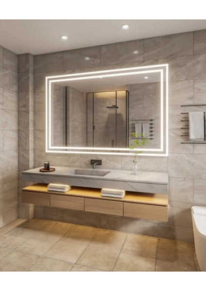 Dekoratif Ledli Banyo Duvar Konsol Aynası Dokunmatik Sensörlü fiyatları