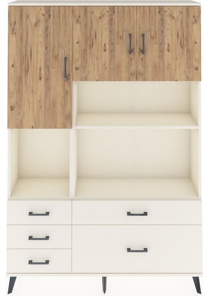 Arges Dolap 8 Raflı 5 Çekmeceli 3 Kapaklı 132X30X195 Aytaşı-Çam/aytaşı