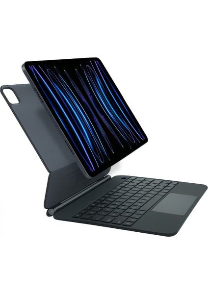KB09 Kablosuz Klavye iPad 10.9''/11'' Uyumlu, Touchpadli Dijital Ekranlı Türkçe Q Siyah indirimleri