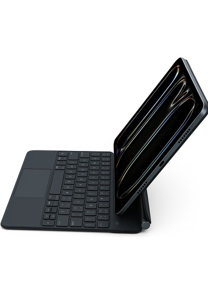 KB09 Kablosuz Klavye iPad 10.9''/11'' Uyumlu, Touchpadli Dijital Ekranlı Türkçe Q Siyah