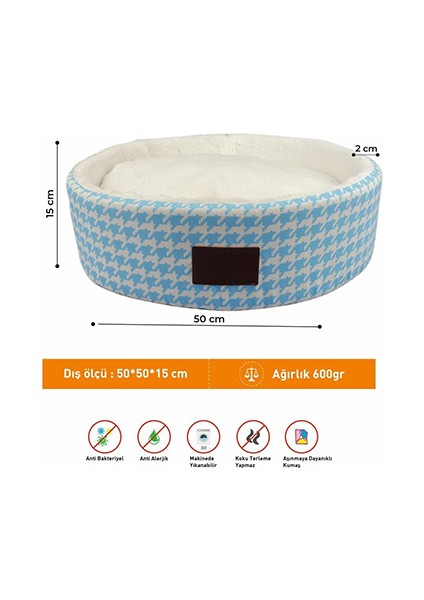Anti Bakteriyel Yıkanabilir Koku Tutmaz Kedi Köpek Yatağı