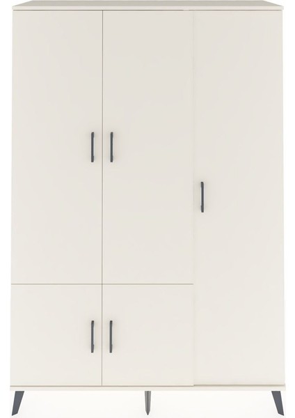 Hyperion Dolap 7 Raflı 5 Kapaklı Tek Askılı 132X44X195 Aytaşı-Aytaşı/çam