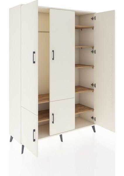 Hyperion Dolap 7 Raflı 5 Kapaklı Tek Askılı 132X44X195 Aytaşı-Aytaşı/çam indirimleri