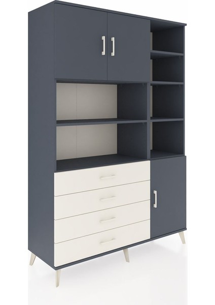 Hyperion Dolap 9 Raflı 4 Çekmeceli 3 Kapaklı 132X44X195 Antrasit-Antrasit/aytaşı fiyatları