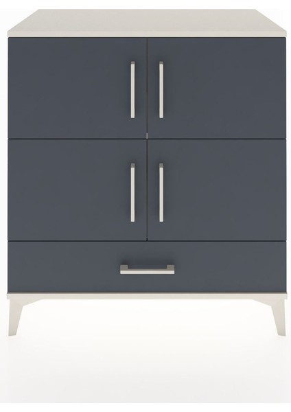 Hyperion Şifonyer 2 Raflı Tek Çekmeceli 4 Kapaklı 88X44X96 Aytaşı-Antrasit