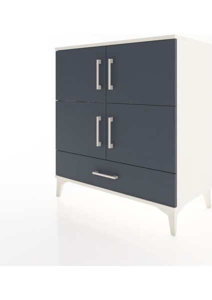 Hyperion Şifonyer 2 Raflı Tek Çekmeceli 4 Kapaklı 88X44X96 Aytaşı-Antrasit modelleri