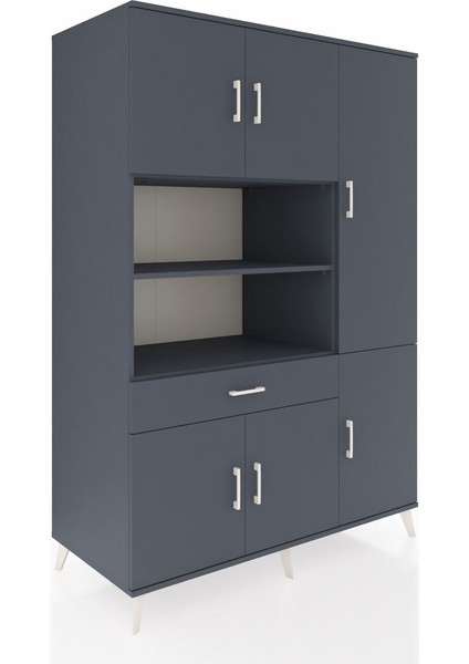 Kronos Dolap 10 Raflı Tek Çekmeceli 6 Kapaklı 132X59X195 Antrasit-Antrasit/antrasit fiyatları