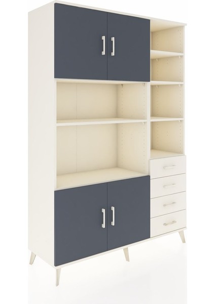 Hyperion Dolap 9 Raflı 4 Çekmeceli 4 Kapaklı 132X44X195 Aytaşı-Antrasit/aytaşı fiyatları