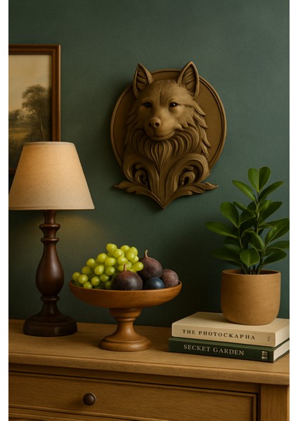 Dekoratif Bozkurt Gold Hediyelik Ofis Ev Dekoru 20 cm