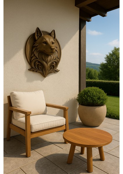 Dekoratif Bozkurt Gold Hediyelik Ofis Ev Dekoru 20 cm