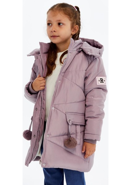 Kapüşonlu Kışlık Ponpon Detaylı Kız Çocuk Kaban 51354 fiyatları