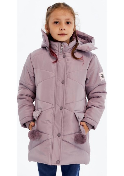 Kapüşonlu Kışlık Ponpon Detaylı Kız Çocuk Kaban 51354 fırsatları