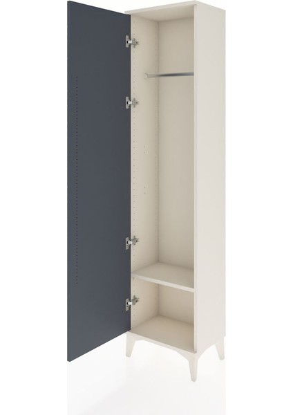 Arges Dolap Tek Raflı Tek Kapaklı Tek Askılı 44X30X182 Aytaşı-Antrasit fırsatları