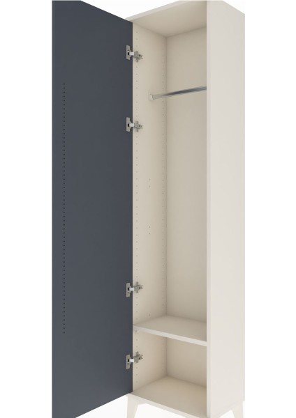 Arges Dolap Tek Raflı Tek Kapaklı Tek Askılı 44X30X182 Aytaşı-Antrasit indirimleri