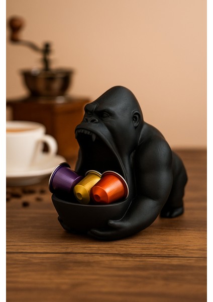 3D Reçine Goril Figürlü Takı Organizer, Yüzük, Bileklik ve Kolye Sunumluk 16 x 14 cm indirimleri