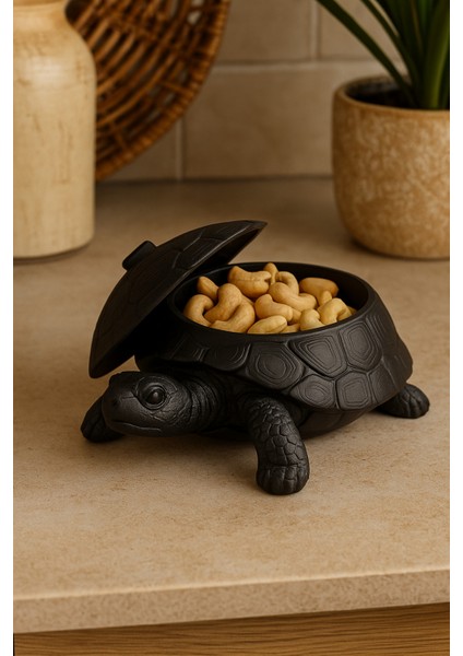 3D Kaplumbağa Figürlü Kapaklı Dekoratif Obje Takı Organizeri, Lokumluk ve Sunumluk fırsatları