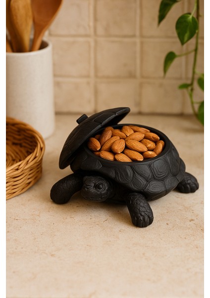 3D Kaplumbağa Figürlü Kapaklı Dekoratif Obje Takı Organizeri, Lokumluk ve Sunumluk indirimleri