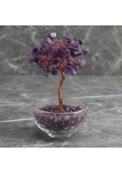 Ametist Doğal Taş Cam Kaseli Tel Sarmalı Ağaç – Safnaturel (153 Gr) fiyatları