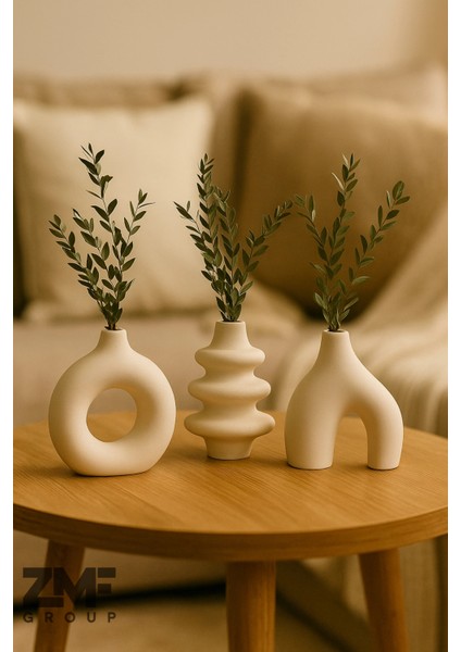 Minimal 3’lü Dekoratif Vazo Set,biblo,minyatür