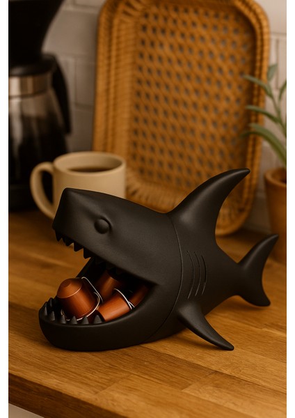 Köpekbalığı Organizer ve Sunumluk Takı, Kahve Kapsülü, Lokumluk, Masa Üstü Düzenleyici