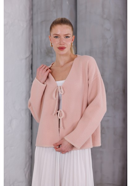 Bağlama Detaylı Dokulu Triko Hırka fiyatları