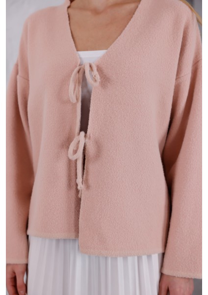 Bağlama Detaylı Dokulu Triko Hırka fırsatları