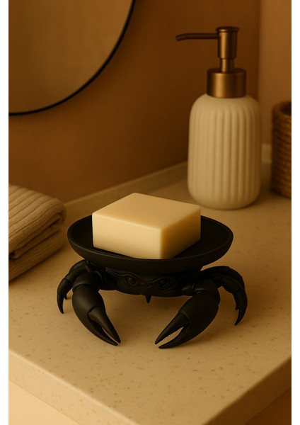 Dekoratif Yengeç Figürü Siyah Pratik Ev Gereçleri Çok Amaçlı Sunum Tabak 16 x 16 cm fiyatları